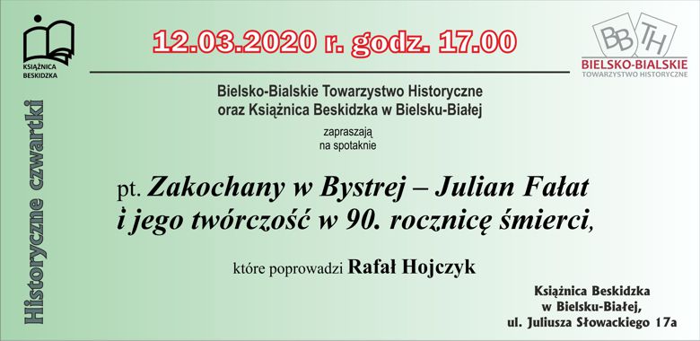 Bielsko-Bialskie Towarzystwo Historyczne zaprasza na spotkanie 