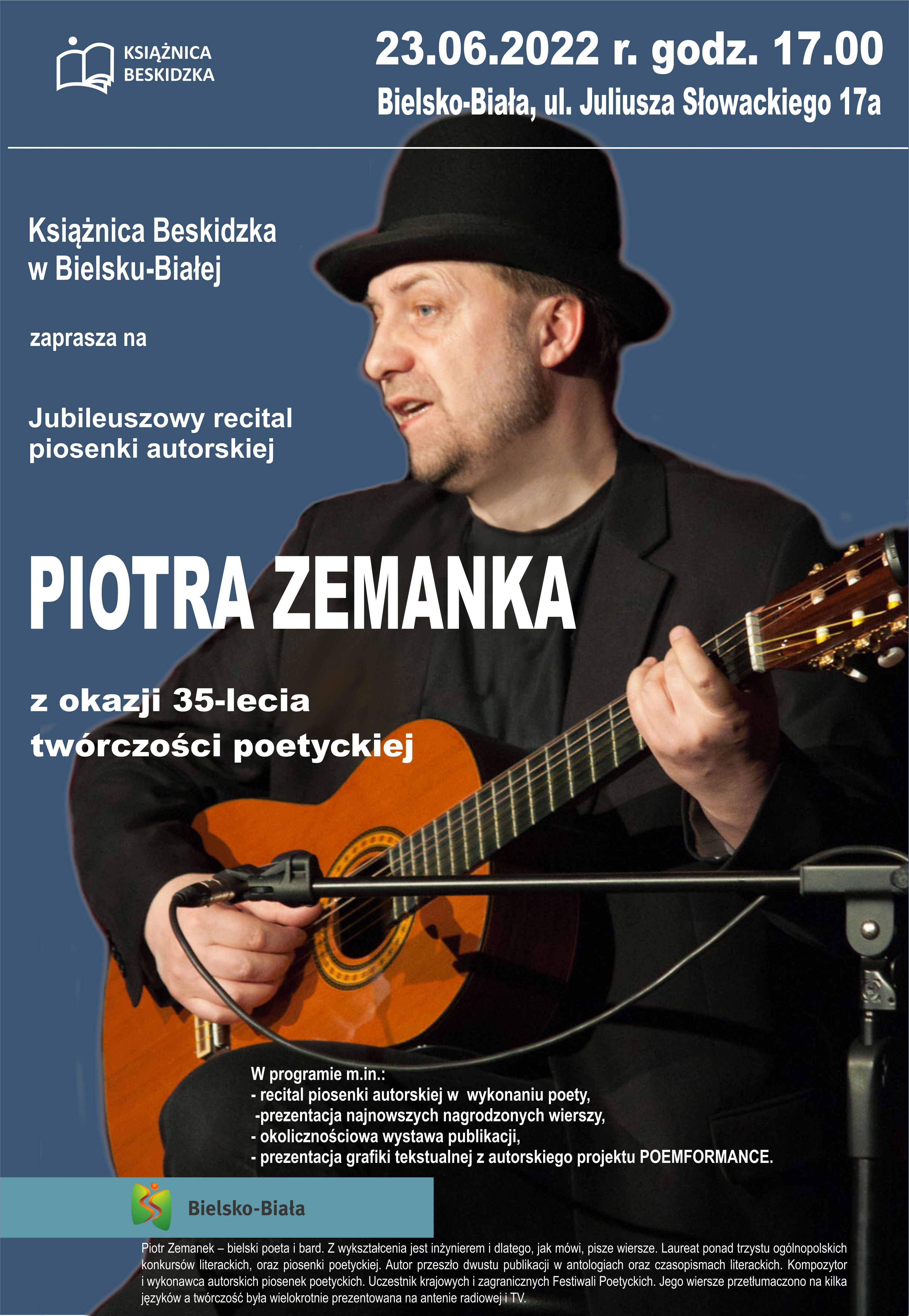 Recital Piotra Zemanka - bielskiego poety i barda